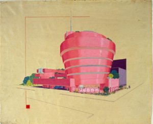 Frank Lloyd, Wright. Perspective by Frank Lloyd Wright of the Solomon R. Guggenheim Museum, New York, New York, 1943-59 - A392391