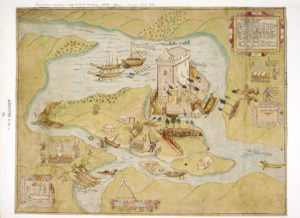 Assedio del castello di Enniskillen. Cotton Augustus L. ii.39 British Library