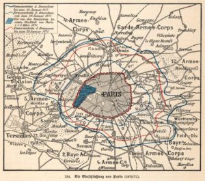 Mappa tedesca dell'assedio di Parigi