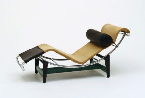 Chaise longue, 1928. Tubolare d'acciaio cromato, acciaio verniciato.