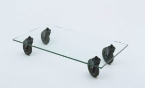Table with wheels, 1980 (Fontana Arte, Milan). Glass and rubber.