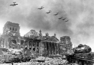 Airplanes over the Reichstag, Berlin, April 1945 - B031205