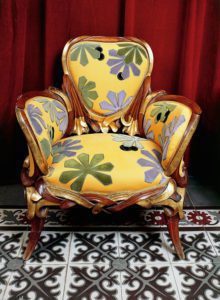 Armchair with floral decorations, modernism. Spain, 20th century.