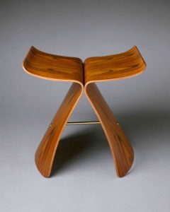 'Butterfly' Stool. Manufacturer: Tendo Co., Ltd., 1956. Rosewood, stainless steel.