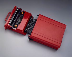 Ettore Sottsass Valentine typewriter and cover. Produced by Olivetti S.p.A. Italy, 1969. Cooper-Hewitt - Smithsonian Design Museum, New York, USA