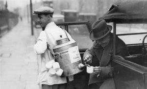 Kaffee Verkaeufe, A portabel Coffee stall. London. Photograph,1932. -AA15230