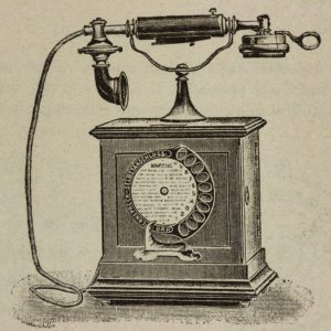 Telefono da tavolo, sistema Strowger, Museo Nazionale della Scienza e della Tecnica - Milano Italia