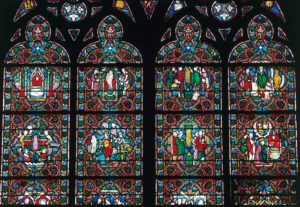 Stained glass windows, Notre-Dame Cathedral, Paris