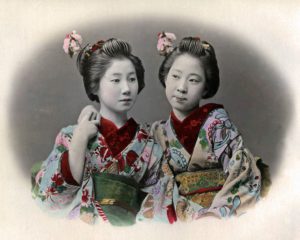 Two Japanese geishas. Mary Evans Picture Library - London Great Britain