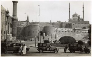 Some lovely 1920s cars parked close to the The Saladin Citadel of Cairo , Egypt. -E330509
