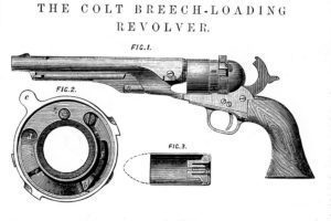 Revolver Colt 'Frontier', inventato da Samuel Colt (1814-62), c1850. Science Archive - Oxford Gran Bretagna