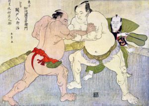 Sumo wrestlers, 1897. The Print Collector, London