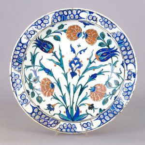 Turkish School, (16th century). An Iznik pottery dish with tulip and peony design, circa 1575. Christie's Images Limited