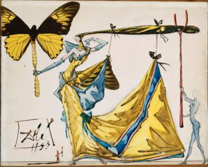 Salvador Dali, Disegno per il costume per "La donna del futuro".