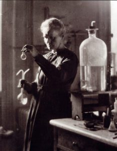 Portrait of the physicist Marie Curie (Maria Curie Sklodowska or Sklodovska) (1867-1934) in her laboratory in 1925.