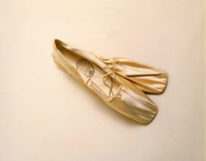 Gold dance pointe shoes. Museo degli Argenti, Florence, Italy