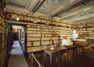 View of the library Leopardi Palace - Recanati Italy