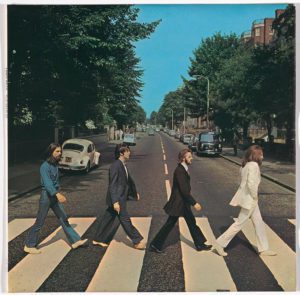 Album cover for The Beatles, Abbey Road 1969. Photogpaher: Iain Macmillan Museum of Modern Art (MoMA) - New York USA