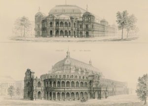 Progetti presentati da Lambert e Magne al concorso per la costruzione del nuovo teatro dell'Opera di Parigi, 1861, Francia XIX secolo. Bibliotheque-Musee de l'Opera, Parigi, Francia