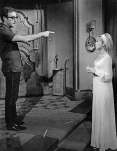 Britt Ekland and husband Peter Sellers on set