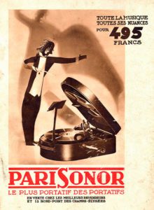Magazine Advertisement for Parisonor record player. Art Deco Magazine Mary Evans Picture Library – London Great Britain