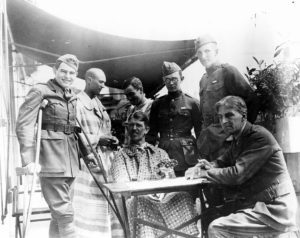 Ernest Hemingway (extreme left) and group of soldiers. 1918. WGBH Educational Foundation - Boston USA