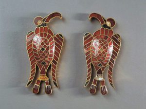 Romania, Apahida, Eagle shaped buckle, gold and gems from the Omharus treasure, found in 1969.
