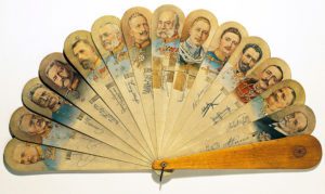 Fan with portraits of German military leaders during the Unification. Italy, 19th century.