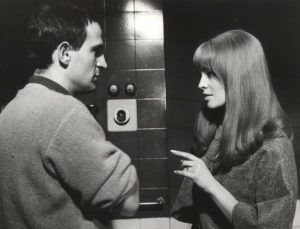 Julie Christie e il regista Francois Truffaut sul set del film Fahrenheit 451
