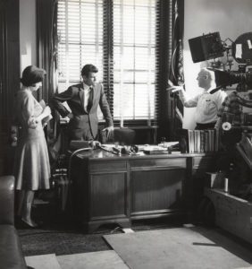Don Murray with director Otto Preminger on the set of the movie 'Tempesta su Washington'- F003582