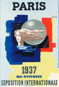 Colour lithograph. Paul Colin, Poster advertising the 1937 International Exhibition in Paris. 1937.