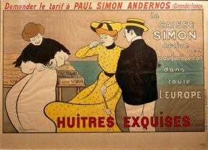 Manifesti, Francia XX secolo. Huitres exquises. Pubblicità della vendita di ostriche di Leonetto Cappiell