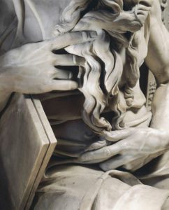 Michelangelo, Le mani di Mosè, particolare dalla tomba di Giulio II, 1515 ca S. Pietro in Vincoli, Roma