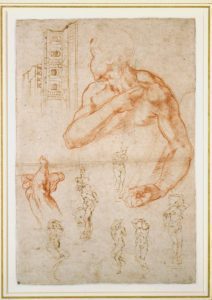 Various Studies for the Sistine Ceiling and the Tomb of Pope Julius II. Michelangelo Buonarroti