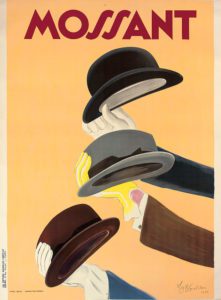 Leonardo cappiello, Poster pubblicitario per cappelli Mossant. 1938