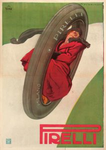Dudovich, Marcello (1878-1962). Advertising poster for Pirelli. 1921. colour lithograph