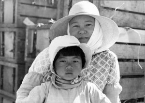 Dorothea Lange, Japanese mother and daughter, agricultural workers. 1937. Asian-American life in the 1940s - WG01039