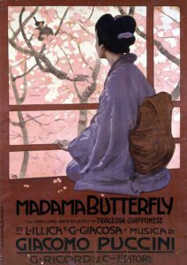 Leopoldo Metlicovitz, Affiche pour 'Madame Butterfly' de Giacomo Puccini realisée pour la premiere representation le 17 fevrier 1904