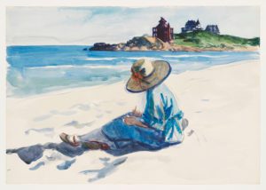 Edward Hopper, (Jo Sketching at Good Harbor Beach). (1923-1924). Whitney Museum of American Art, New York