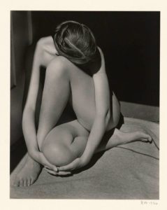 nude woman seated fine art photo by Edward Weston