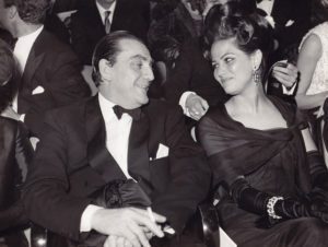 Al teatro Barberini Luchino Visconti e Claudia Cardinale , la prima del film- "Il Gattopardo" Roma 27 marzo 1963,