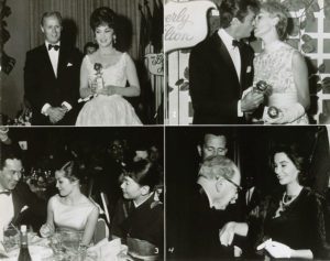 Golden Globe awards 1962 : Gina Lollobrigida with Richard Widmark; Tony Curtis and Janet Leigh ; Nancy Kwan - F002518