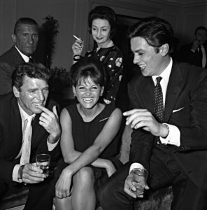 Paolo Stoppa, Rina Morelli, Burt Lancaster, Claudia Cardinale and Alain Delon at the press conference for the film 'Il Gattopardo', 1962 - L261053