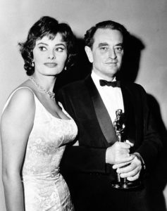 30Th Annual Academy Awards (1958). Sophia Loren With David Lean, Winner Of The Best Director Award For "The Bridge On The River Kwai ". 1958 - X041324