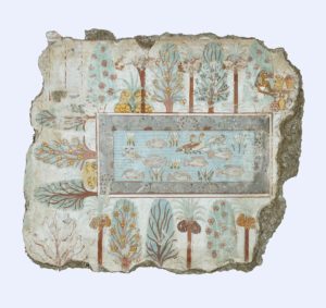 A garden pool: fragment of wall painting from the tomb of Nebamun. Thebes, Egypt18th Dynasty, around 1350 BCA. British Museum, London