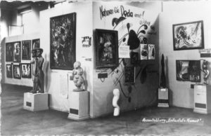 'Degenerate Art' exhibition at Hofgarten Gallery in Munich, Bayern, opened on July 19th, 1937. South wall: Dada-Wall, 'Nehmen Sie Dada ernst! es lohnt sich' (George Grosz) - B002447