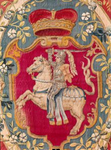 Arazzo araldico - particolare: stemma; Castello Wawel, Cracovia, Polonia
