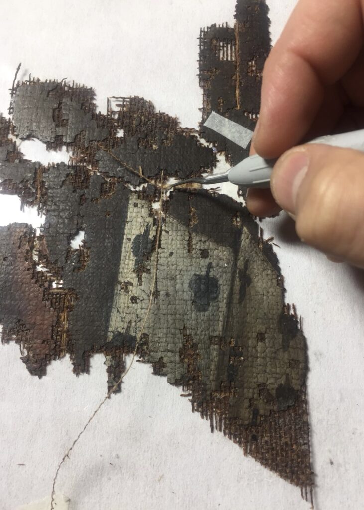 Apr 12, 2018 – during the actual stitching preparatory to the application of the new support - Courtesy Daniela Lippi