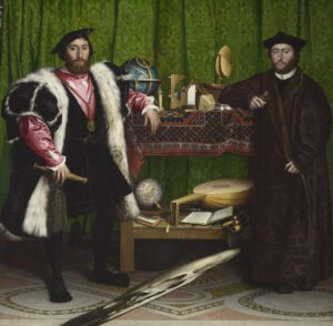 Hans il Giovane Holbein, Jean de Dinteville and Georges de Selve (The Ambassadors), 1533, National Gallery, London, Great Britain