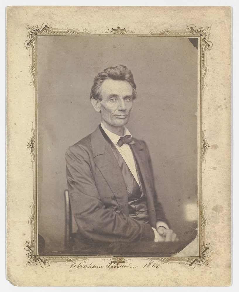 Abraham Lincoln in a vintage photograph by William Marsh (1860). Metropolitan Museum of Art, New York, USA